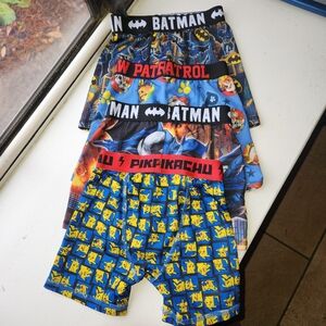 Batman Paw Patrol Pikpikachu Kids Underwear 4 Set Blue/Black/Red/Yellow Size 4